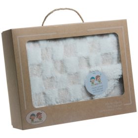 Gamberritos takaró plüss/sherpa kockás 80x110cm bézs 10760 – babatermék 2. kép
