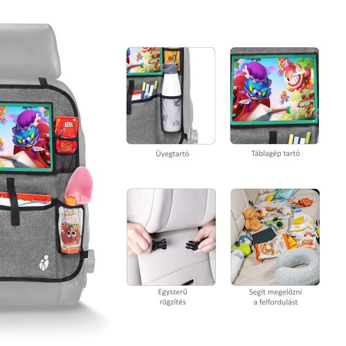 Zopa autós rendezõ üléstámlára tablet zsebbel szürke ZOP029112 – babatermék 6. kép