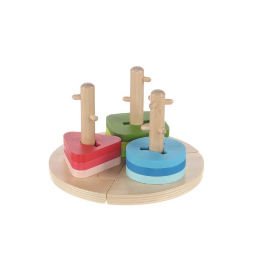 Zopa fa játék puzzle geometriai formák montessori 