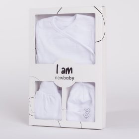 3-részes baba együttes újszülötteknek New Baby I AM fehér 56 (0-3 h) – babatermék