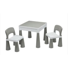 New Baby gyermek szett asztal két székkel szürke fehér – gyermekbútor 2. kép