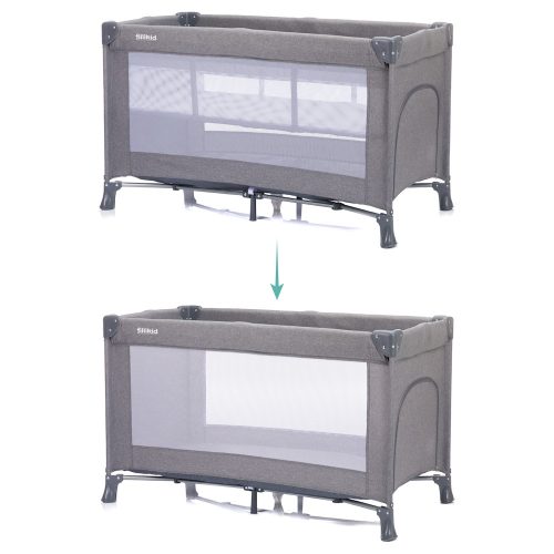 Fillikid utazóágy Milano 120x60cm szürke 4067-17 – utazóágy és járóka 6. kép