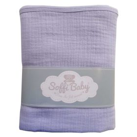 Soffi Baby takaró muszlin dupla kék 70x90cm – babatermék