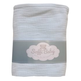 Soffi Baby takaró muszlin dupla világoskék 70x90cm – babatermék