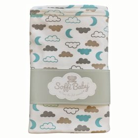 Soffi Baby takaró pamut dupla zöld felhõk 80x100cm – babatermék
