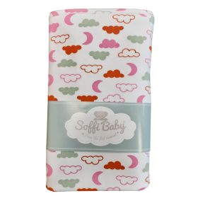 Soffi Baby takaró pamut dupla rózsaszín felhõk 75x100cm – babatermék
