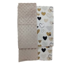 Minky Wellsoft Szív - Babatakaró 75 x 100 cm