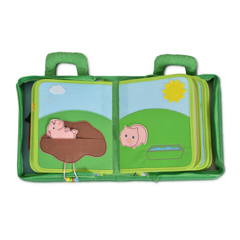 MONTESSORI foglalkoztató könyv textilből Happy Farm – Zsebi Baba Shop