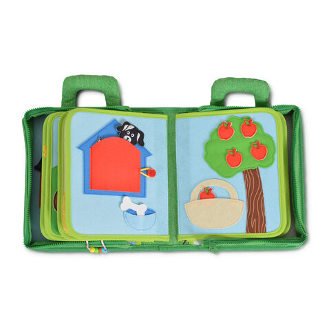MONTESSORI foglalkoztató könyv textilből Happy Farm – Zsebi Baba Shop