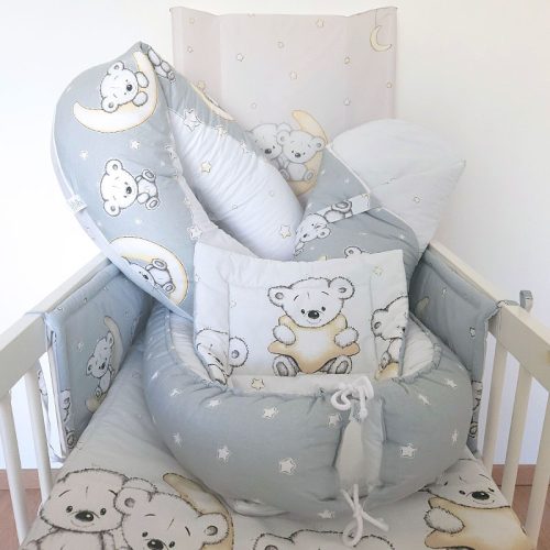 DOMBABY Babafészek  50x75cm  SZÜRKE CSILLAGOS – Zsebi Baba Shop