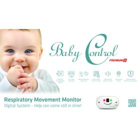 Baby Control Premium 2 légzésfigyelő készülék 2 extra nagy lappal – légzésfigyelő