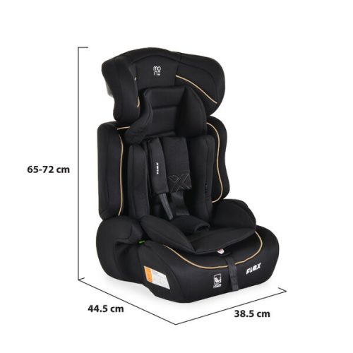 Moni FLEX autós ülés 76-150cm FEKETE/BÉZS díszcsík