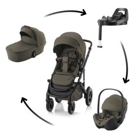 BRITAX RÖMER Smile 5Z Comfort Plus Set Lux (Smile 5z babakocsi + mózeskosár + Baby-Safe Pro + Vario Base 5Z) Urban…