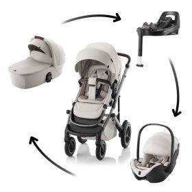 BRITAX RÖMER Smile 5Z Comfort Plus Set Lux (Smile 5z babakocsi + mózeskosár + Baby-Safe Pro + Vario Base 5Z) Soft…