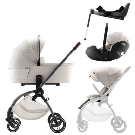 BRITAX RÖMER Comfort Plus LUX Szett (Rio babakocsi + mózeskosár + Baby-Safe PRO babahordozó + Vario Base 5Z) Soft…