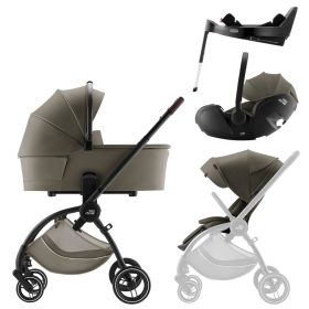 BRITAX RÖMER Comfort Plus LUX Szett (Rio babakocsi + mózeskosár + Baby-Safe PRO babahordozó + Vario Base 5Z) Urban…