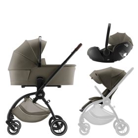 BRITAX RÖMER Comfort LUX Szett (Rio babakocsi + mózeskosár + Baby-Safe PRO babahordozó) Urban Olive termékkép