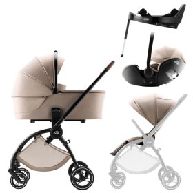 BRITAX RÖMER Comfort Plus STYLE Szett (Rio babakocsi + mózeskosár + Baby-Safe PRO babahordozó + Vario Base 5Z) Teak…