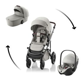 BRITAX RÖMER Smile 5Z Comfort Set Lux (Smile 5z babakocsi + mózeskosár + Baby-Safe Pro) Linen Grey termékkép