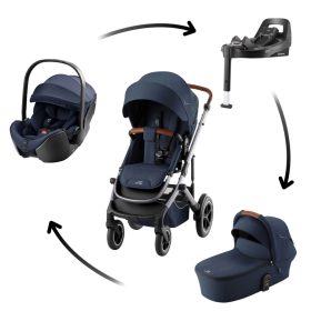 BRITAX RÖMER Smile 5Z Comfort Plus Set Style (Smile 5z babakocsi + mózeskosár + Baby-Safe Pro + Vario Base 5Z) Night…