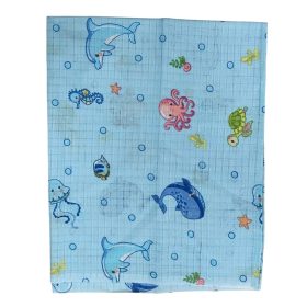 Mintás Textilpelenka - Tenger lakói kék