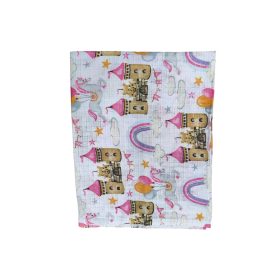 Mintás Textilpelenka - Kastély Pink