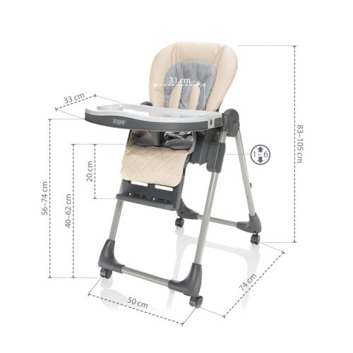 Zopa - Monti 2 etetőszék Diamond Beige – etetőszék 3. kép