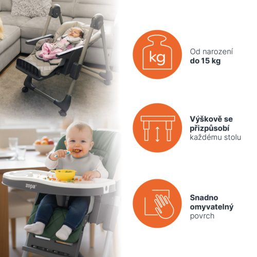 Zopa - Monti 2 etetőszék Diamond Blue – etetőszék 1. kép