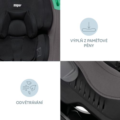 Zopa - Verso R129 gyerekülés Night Black – 40–150 cm-es autósülés 8. kép