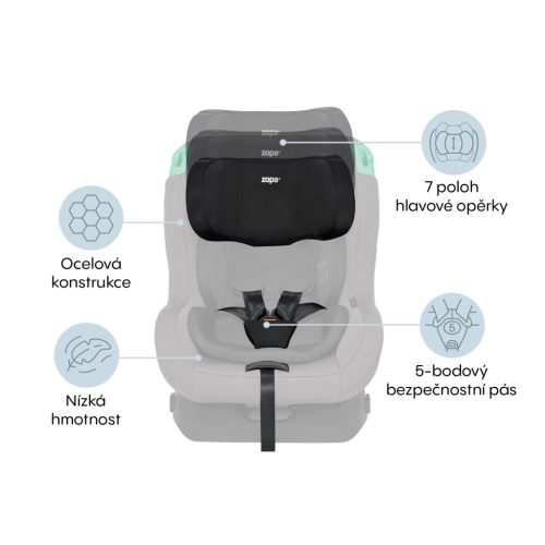 Zopa - Verso R129 gyerekülés Foggy Grey – 40–150 cm-es autósülés 1. kép
