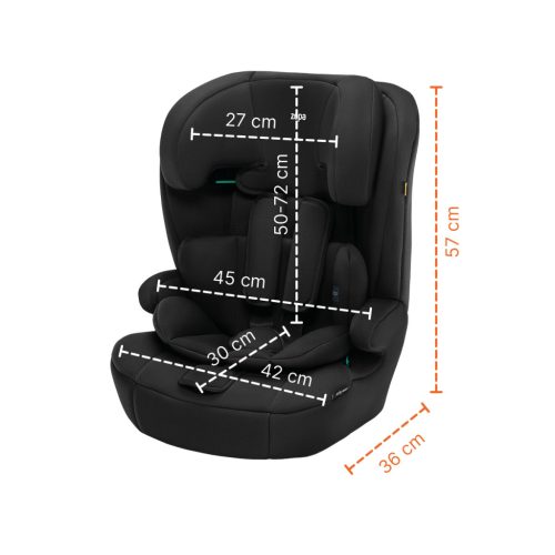 Zopa - Alfa i-Size isofix gyerekülés Black – 76–150 cm-es autósülés 1. kép
