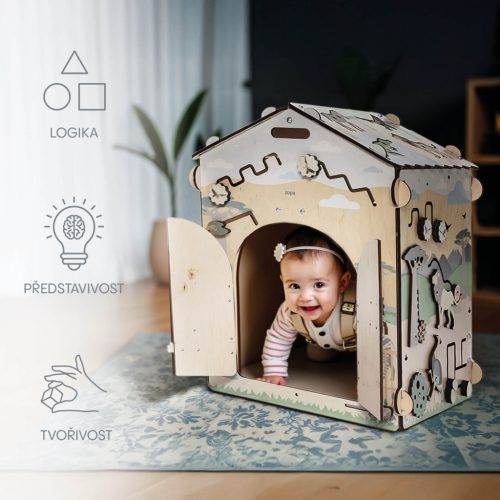 Zopa - Készségfejlesztő oktató nagy házikó - dínó Dino – játszószőnyeg 8. kép