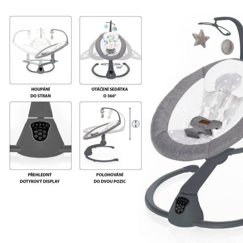 Zopa - Lullaby pihenőszék, Gray stars/Grey Gray stars/Grey – Zsebi Baba Shop