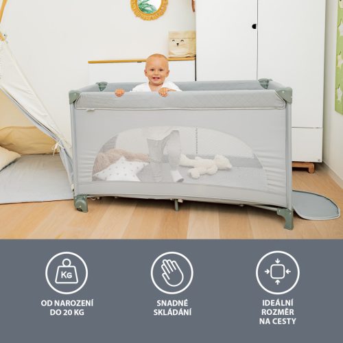 Zopa - Lely utazóágy, antracit szürke Antracit Grey – utazóágy és járóka 3. kép