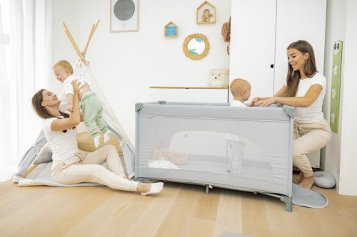 Zopa - Lely utazóágy, ezüstszürke Silver Grey – utazóágy és járóka 1. kép