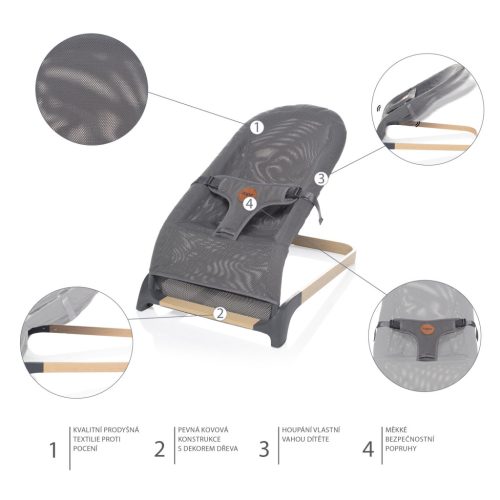 Zopa - Miura Air pihenőszék, Diamond Grey Diamond Grey – Zsebi Baba Shop
