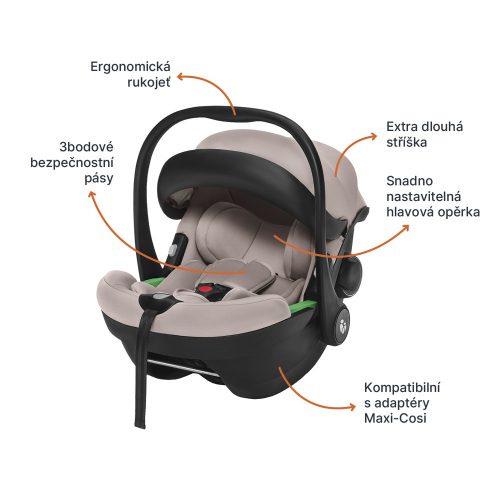 Zopa - XM Plus i-Size szett (babahordozó + bázis) Kodi bronze – babahordozó autósülés 8. kép