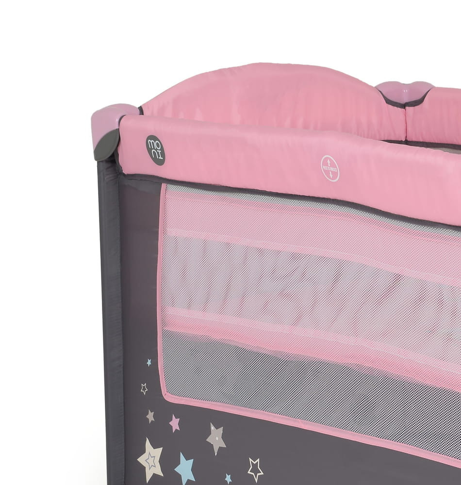 Moni - Sleepy összecsukható luxus babaágy 2 szint+pelenkázó+ játék pink