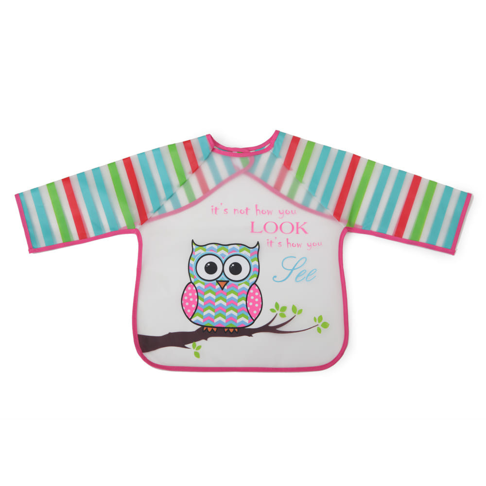 Cangaroo - BIB előke hosszú ujjas Messy PINK