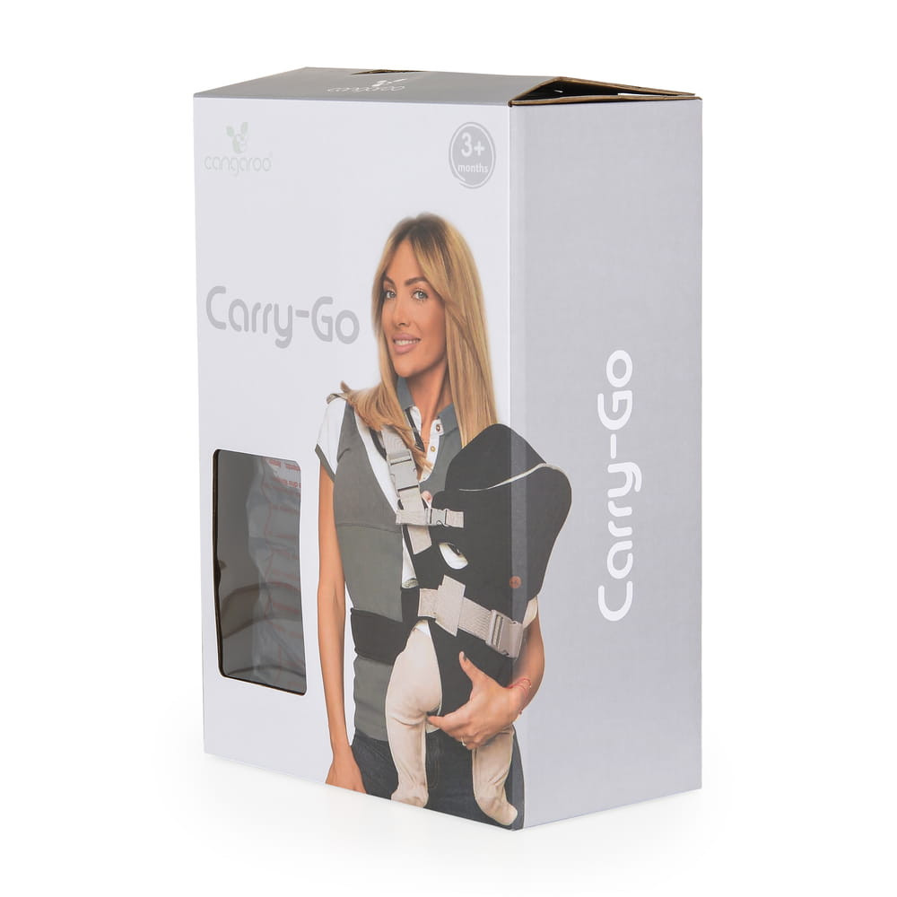 Cangaroo - CARRY GO hordozó 4 pozíciós, kapucnis FEKETE