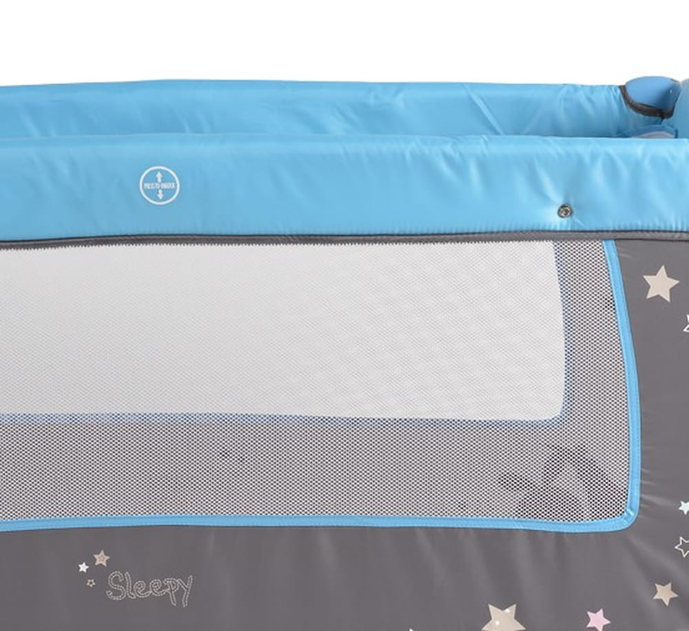 Moni - Sleepy összecsukható luxus babaágy 2 szint+pelenkázó+ játék kék