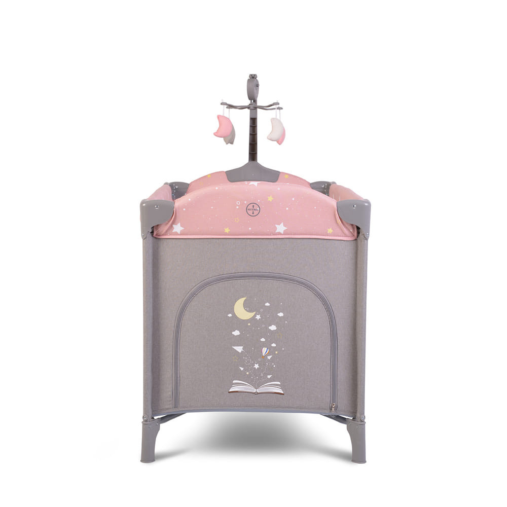 Cangaroo - Once upon2 2 szint utazóágy zenélő forgó játékkal pink