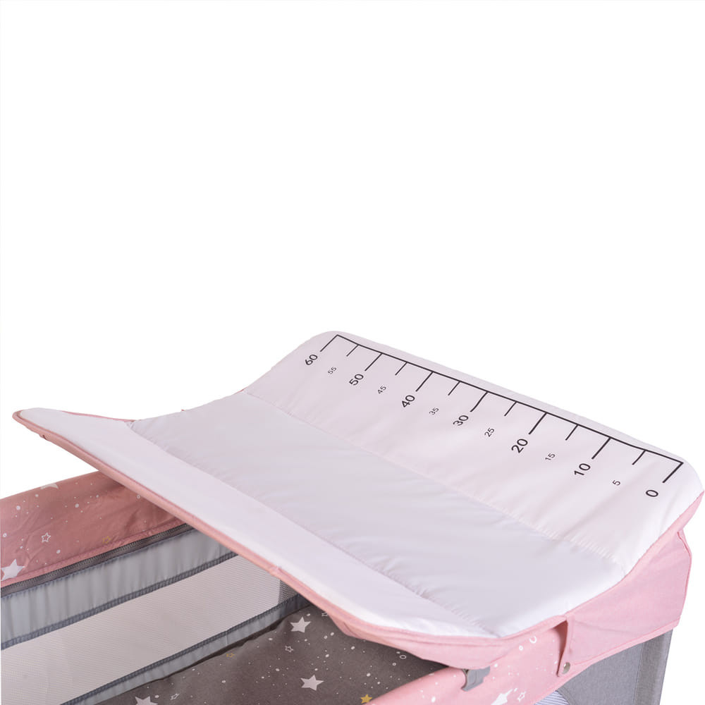 Cangaroo - Once upon3 2 szintes utazóágy zenélő játékkal, pelenkázós pink