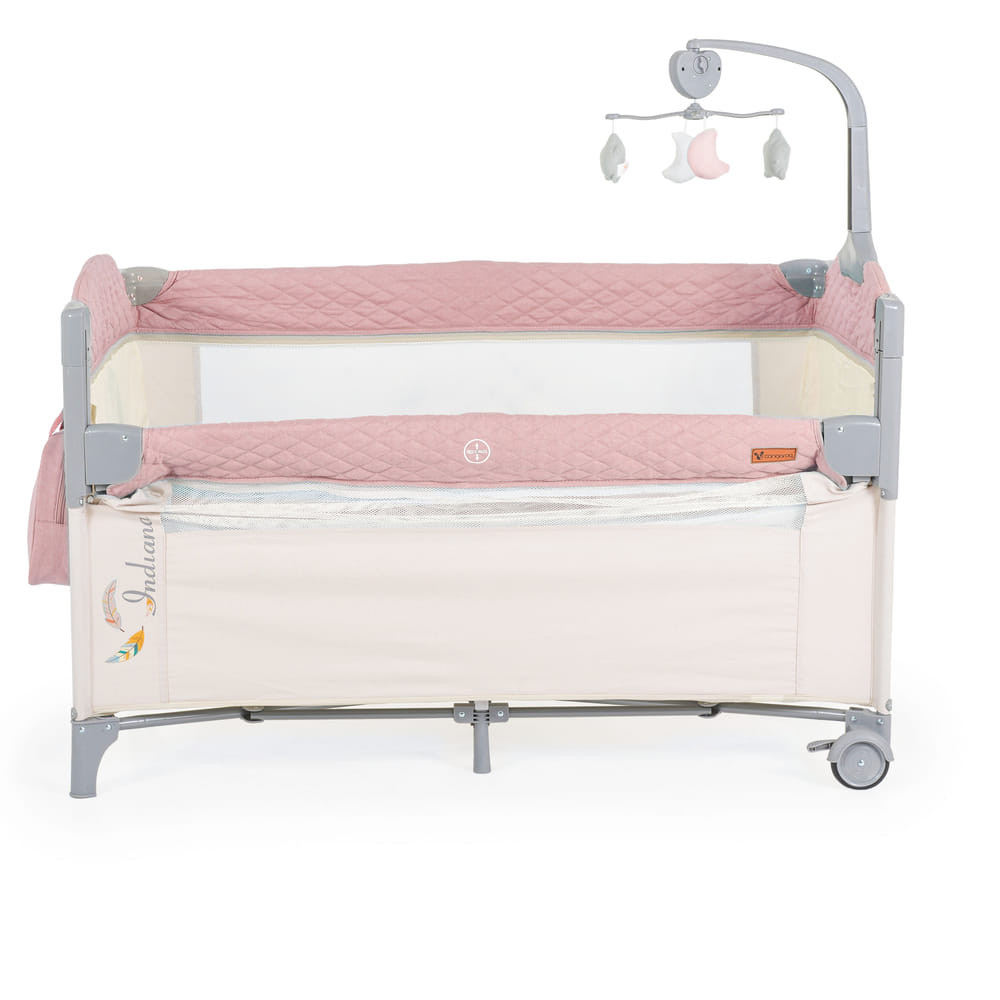 Cangaroo Indiana 2 szintes utazóágy tároló rekesz, kistáska 14kg pink – babatermék