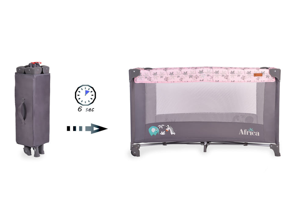 Cangaroo - Africa 1 szintes utazóágy 14 kg pink