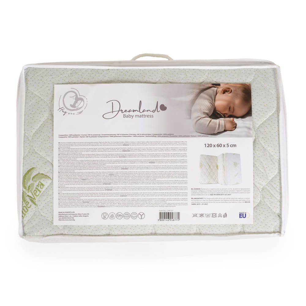 HUGZZZ - Dreamland összecsukható matrac aloe vera 120x60 fehér