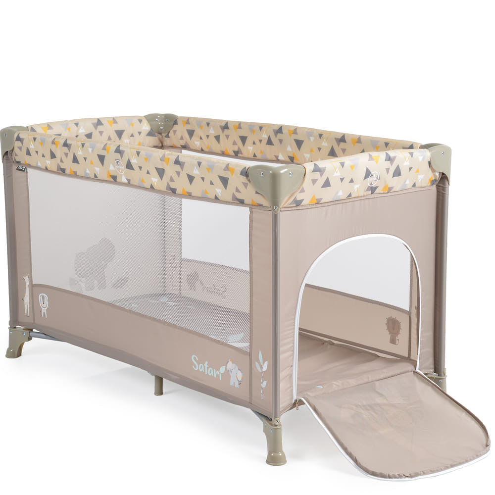 Cangaroo  - SAFARI utazóágy 1 szintes, zippes kibújóval, állatmintás BÉZS