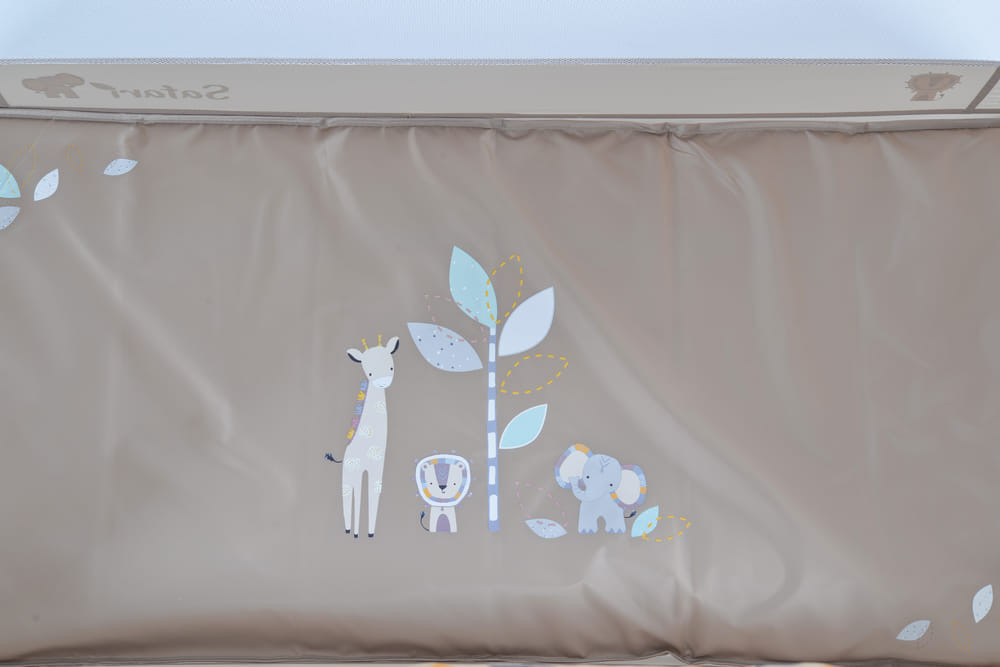 Cangaroo  - SAFARI utazóágy 1 szintes, zippes kibújóval, állatmintás BÉZS