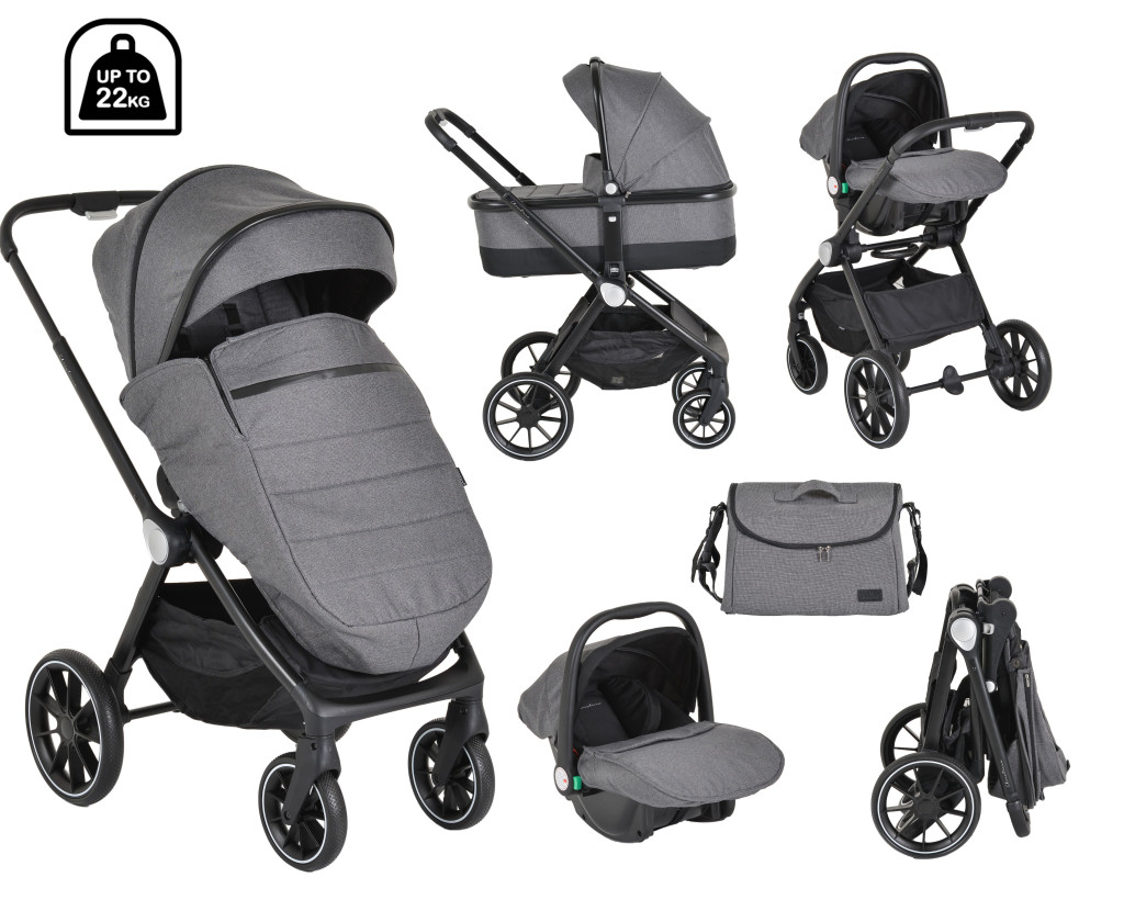 Cangaroo Christiano - Sötét Szürke Babakocsi 0-22kg