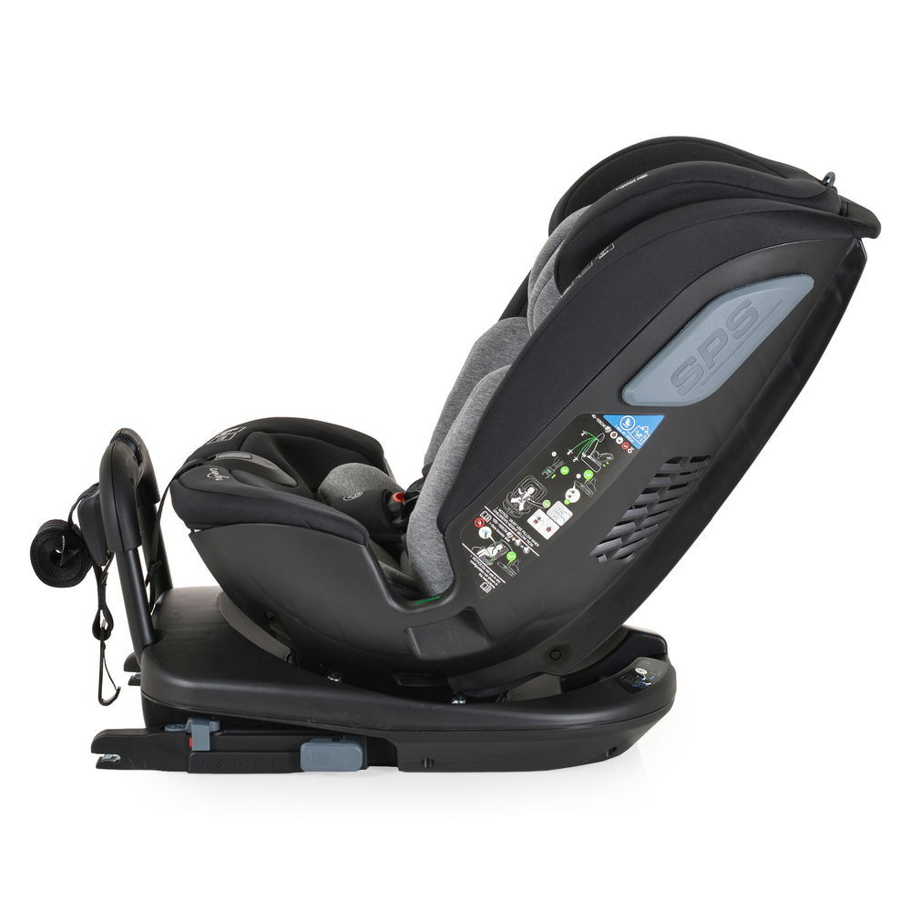 Cangaroo GRAVITY I-size autós ülés 40-150cm, SPS, forgatható talp, pamut huzat SZÜRKE – babatermék